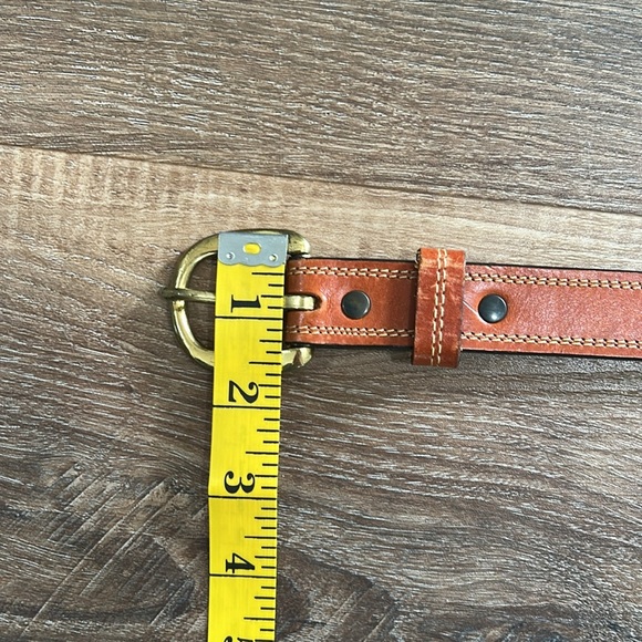 Leegin Men’s Leather Belt 32 with solid brass buckle brown - Picture 13 of 16